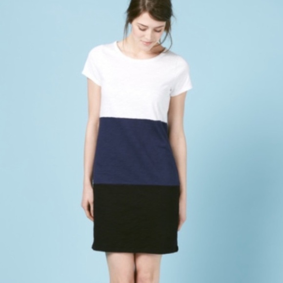 Boden Slub Colorblock Striped Crewneck T-Shirt Dress Long Fit - Picture 1 of 11